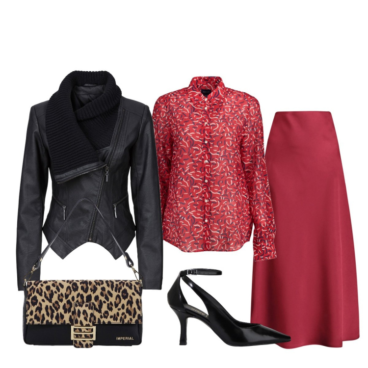 Outfit donna - Un’uscita serale. Stile Chic per Serata fuori. Abbinamento con blazer, gonne longuette, borse a spalla, décolleté, camicie.