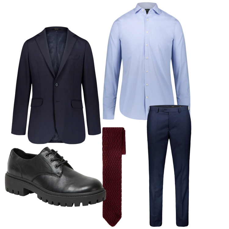 Outfit uomo - Al teatro Verdi. Stile Business/Elegante per Serata speciale. Abbinamento con scarpe stringate, giacche, camicie, pantaloni, cravatte.