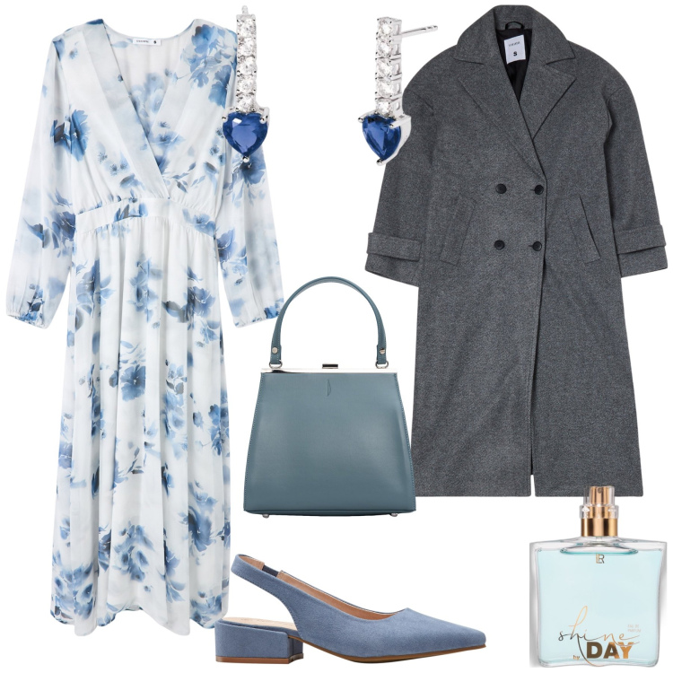 Outfit donna - Cerimonia romantica. Stile Romantica per Cerimonia. Abbinamento con décolleté, profumi, vestiti lunghi, cappotti, orecchini, clutch.
