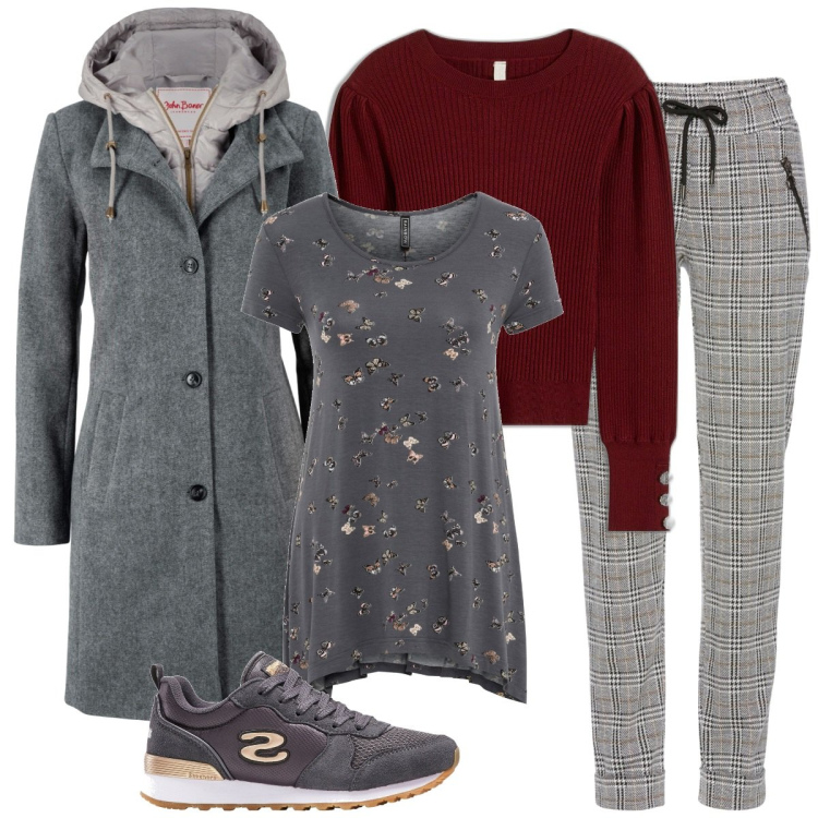 Outfit donna - Bonprix - Autumn favourites. Stile Casual chic per Tutti i giorni. Abbinamento con cappotti, pantaloni, t-shirt, sneakers, maglieria.