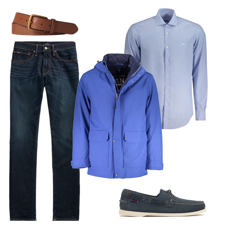 Outfit uomo - Classico elegante. Stile Casual per Tutti i giorni. Abbinamento con cinture, jeans skinny, trench, scarpe stringate, camicie.