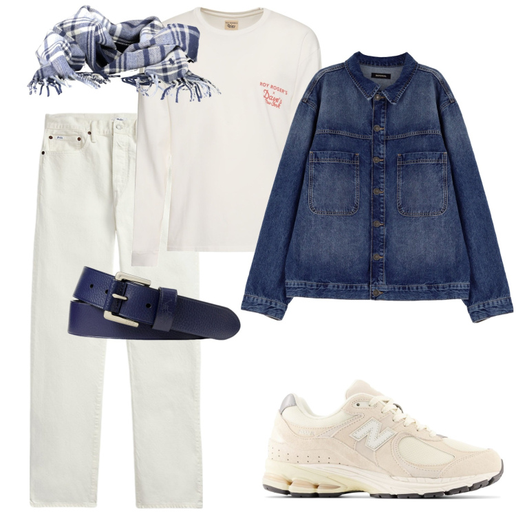 Outfit uomo - Basic. Stile Casual per Tutti i giorni. Abbinamento con sneakers, giacche, jeans dritti, cinture, t-shirt, sciarpe.