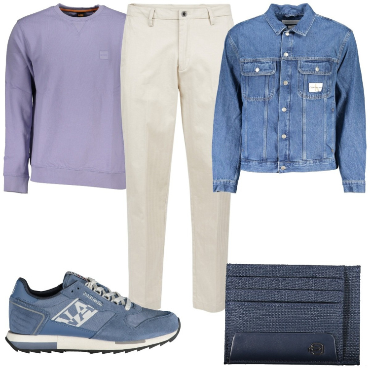 Outfit uomo - Total look #1978454. Stile Trendy per Tutti i giorni. Abbinamento con pantaloni, giacche sportive, portafogli, sneakers, felpe.