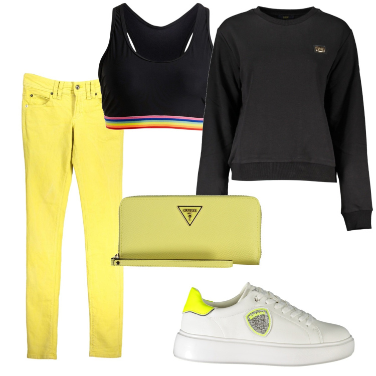 Outfit donna - Total look #1978714. Stile Casual per Tutti i giorni. Abbinamento con reggiseni, felpe, jeans, sneakers, portafogli.