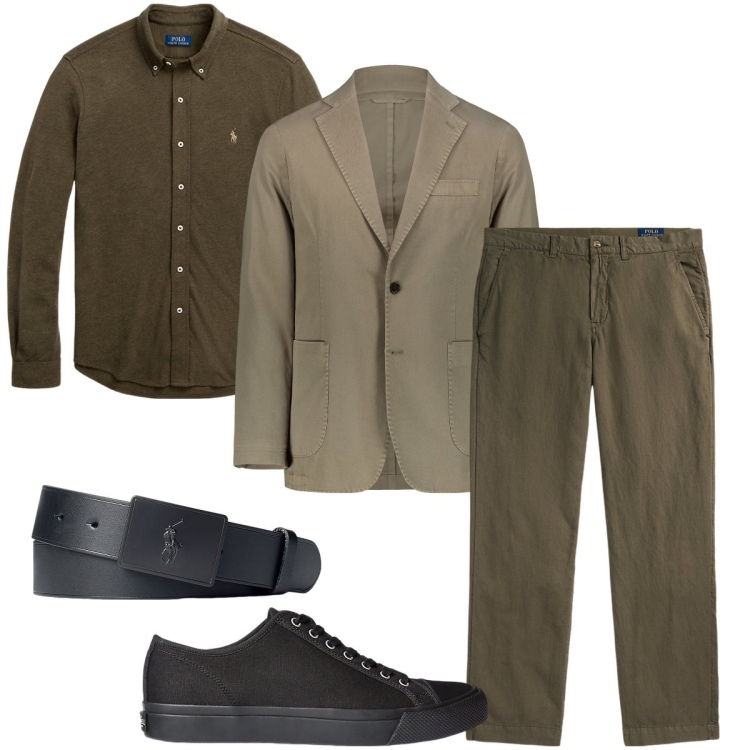 Outfit uomo - Giacca e sneakers. Stile Business/Elegante per Ufficio. Abbinamento con sneakers, camicie, cinture, pantaloni, giacche.