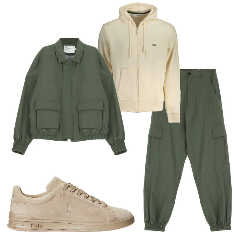 Outfit uomo - Pantaloni cargo. Stile Casual per Tutti i giorni. Abbinamento con pantaloni cargo, giacche, sneakers, felpe con cappuccio.