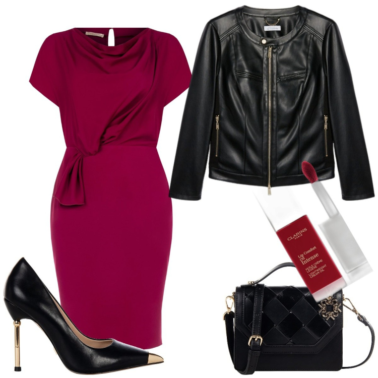 Outfit donna - Total look #1979070. Stile Casual chic per Ufficio. Abbinamento con gloss, vestiti a tubino, borse a tracolla, décolleté, blazer.