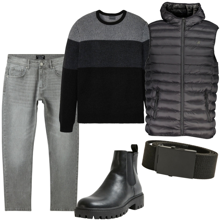Outfit uomo - Pronto. Stile Casual per Tutti i giorni. Abbinamento con maglieria, jeans, stivali e stivaletti, cinture, giacche.