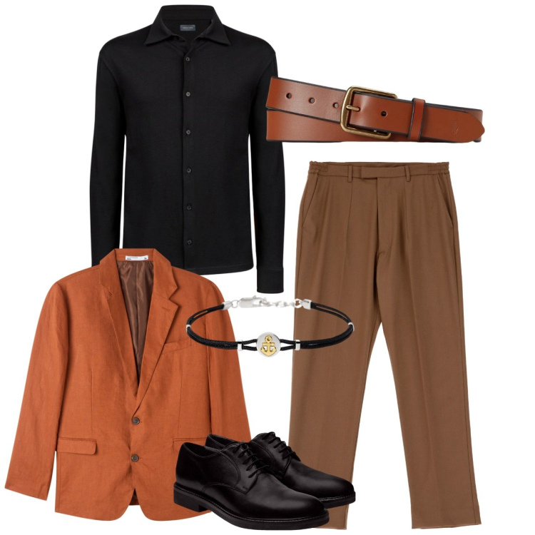 Outfit uomo - Perfetto per stasera. Stile Business/Elegante per Serata speciale. Abbinamento con giacche, braccialetti, pantaloni, cinture, scarpe stringate, polo.