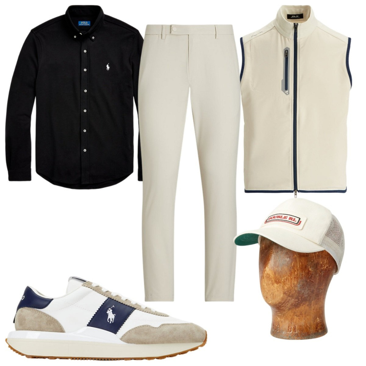 Outfit uomo - Total look #1979290. Stile Trendy per Tutti i giorni. Abbinamento con camicie, sneakers, cappelli, gilet, pantaloni.