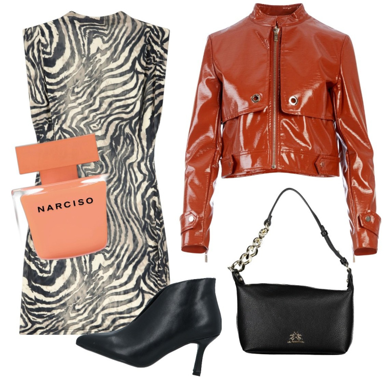 Outfit donna - La sera. Stile Etnico per Serata fuori. Abbinamento con stivaletti, profumi, blazer, vestiti corti, borse a spalla.