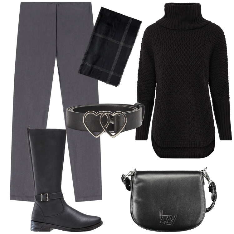 Outfit donna - Pantaloni skinny in ecopelle. Stile Casual chic per Tutti i giorni. Abbinamento con maglieria, stivali, cinture, pantaloni skinny, borse a spalla, sciarpe.