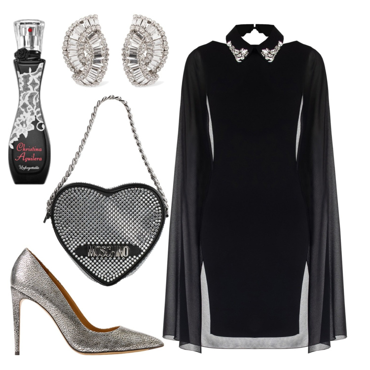 Outfit donna - Total look #1979455. Stile Chic per Serata fuori. Abbinamento con borse a mano, profumi, vestiti a tubino, décolleté, orecchini.
