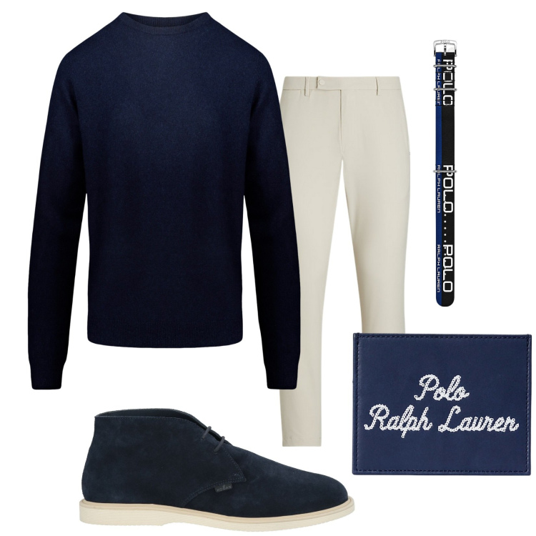 Outfit uomo - 100%. Stile Casual per Tutti i giorni. Abbinamento con stivali e stivaletti, orologi, portafogli, pantaloni, maglieria.