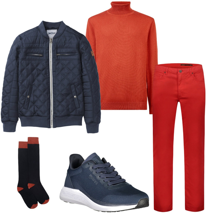 Outfit uomo - La giacca cool. Stile Urban per Tutti i giorni. Abbinamento con giacche, pantaloni, maglieria, calzini, sneakers.