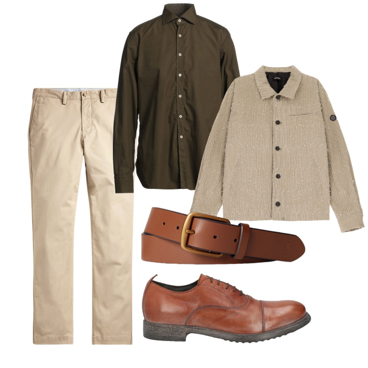 Outfit uomo - Pantaloni chiari in autunno. Stile Casual per Tutti i giorni. Abbinamento con scarpe stringate, camicie, giacche, cinture, pantaloni.