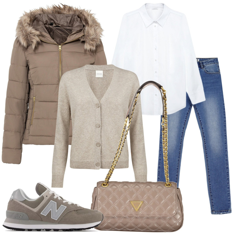 Outfit donna - Come voglio essere. Stile Casual per Tutti i giorni. Abbinamento con giacche, sneakers, jeans skinny, cardigans, borse a spalla, camicie.