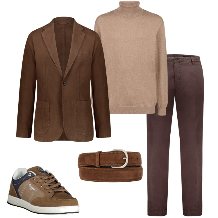Outfit uomo - In ufficio. Stile Urban per Ufficio. Abbinamento con pantaloni, cinture, giacche, maglieria, sneakers.