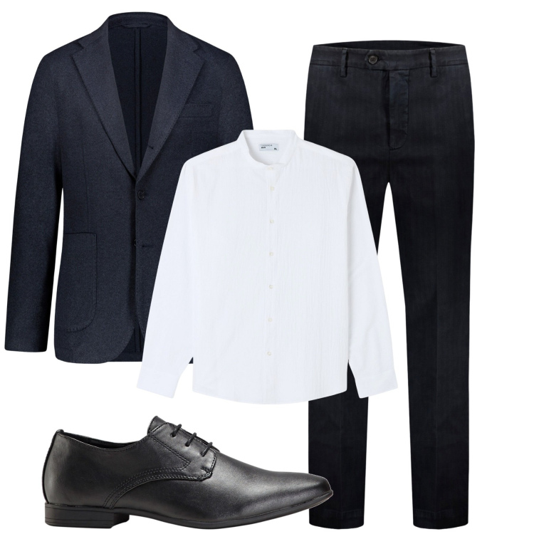 Outfit uomo - Ufficio. Stile Business/Elegante per Ufficio. Abbinamento con scarpe stringate, camicie, pantaloni, giacche.