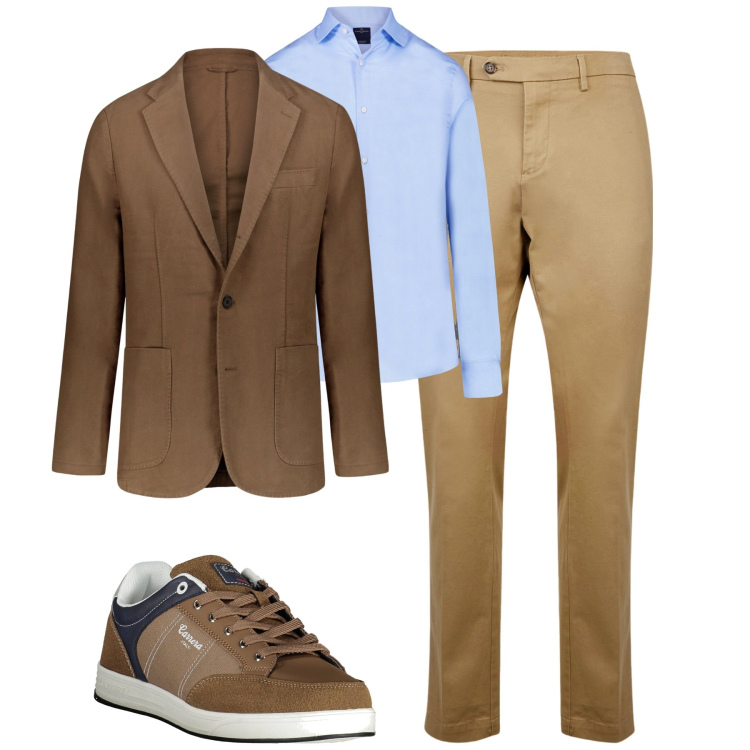 Outfit uomo - Total look #1980562. Stile Urban per Tutti i giorni. Abbinamento con camicie, pantaloni chino, giacche, sneakers.
