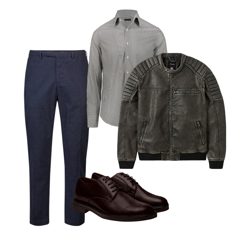 Outfit uomo - City. Stile Casual per Tutti i giorni. Abbinamento con giacche, pantaloni, scarpe stringate, camicie.