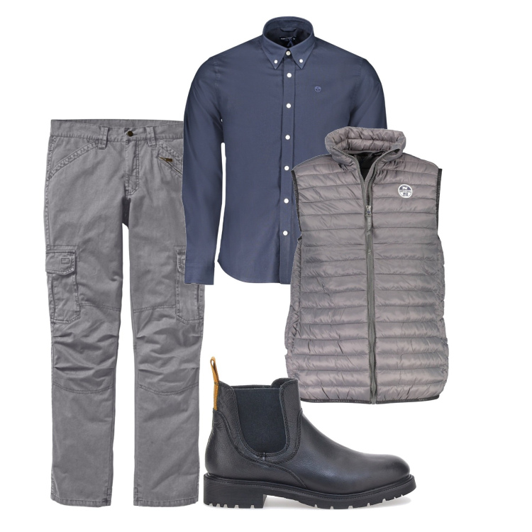 Outfit uomo - Lo smanicato va sempre. Stile Urban per Tutti i giorni. Abbinamento con pantaloni cargo, stivali e stivaletti, camicie, giacche.