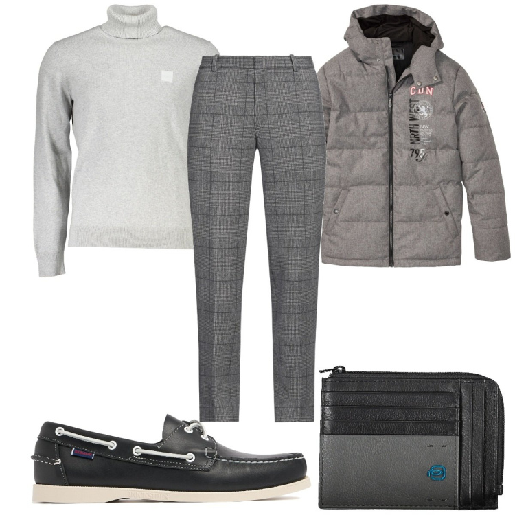 Outfit uomo - Total look #1980654. Stile Casual per Tutti i giorni. Abbinamento con giacche, pantaloni, scarpe stringate, maglieria, portafogli.