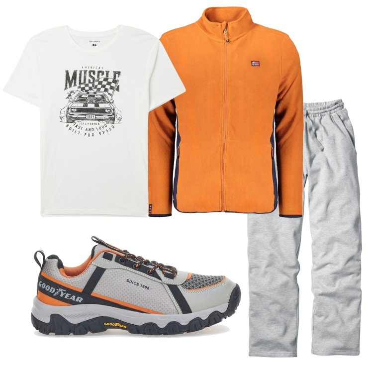 Outfit uomo - Total look #1980729. Stile Casual per Tutti i giorni. Abbinamento con pantaloni, t-shirt, scarpe sportive, felpe.