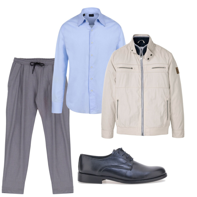 Outfit uomo - City. Stile Trendy per Tutti i giorni. Abbinamento con giacche, pantaloni, camicie, scarpe stringate.