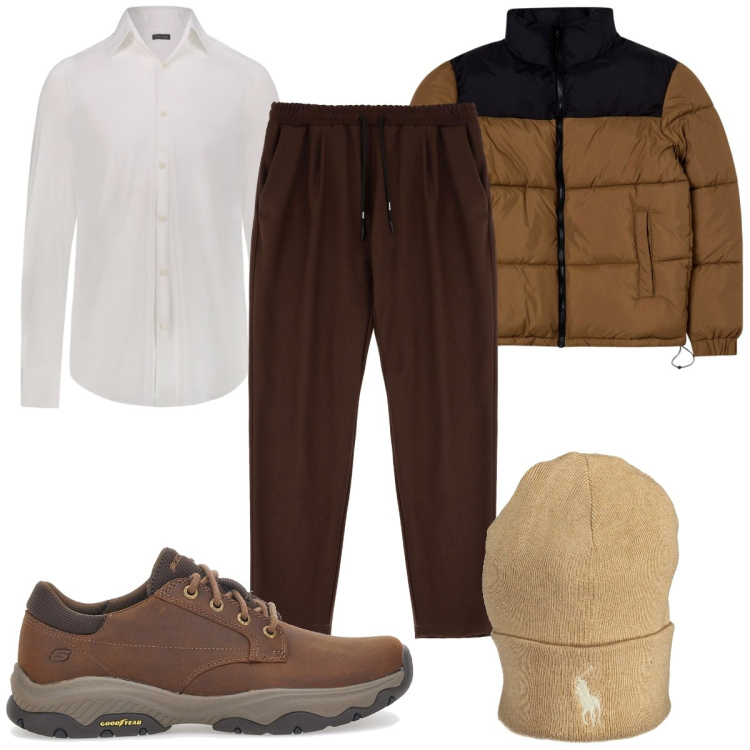 Outfit uomo - Total look #1980815. Stile Trendy per Tutti i giorni. Abbinamento con giacche, pantaloni, scarpe sportive, camicie, berretti.