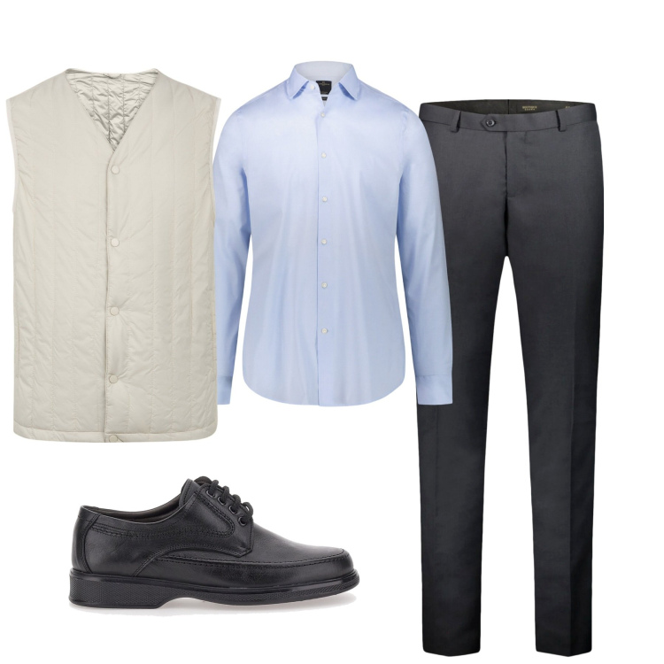 Outfit uomo - Total look #1980847. Stile Urban per Tutti i giorni. Abbinamento con camicie, piumini, scarpe stringate, pantaloni.
