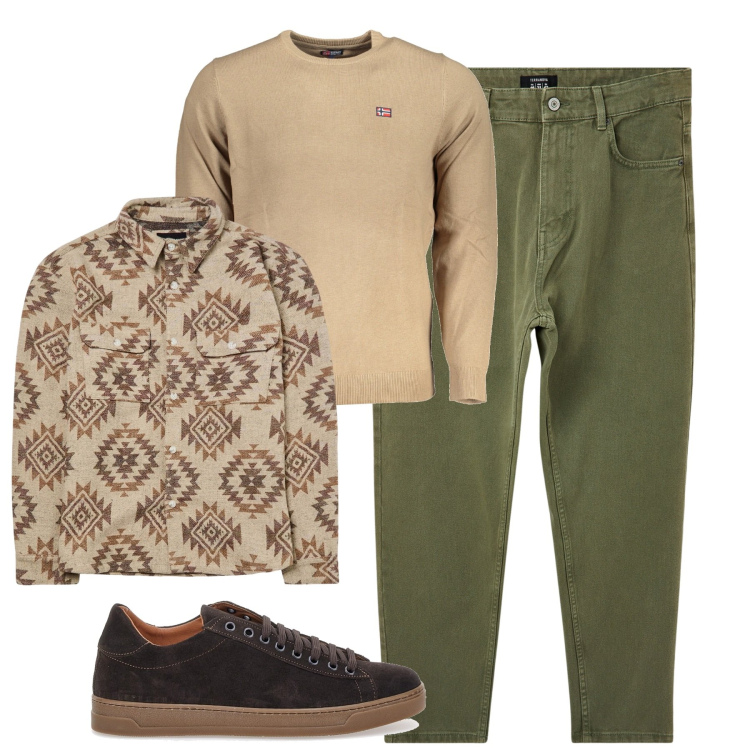 Outfit uomo - Ottobre. Stile Urban per Tutti i giorni. Abbinamento con cappotti, pantaloni, scarpe stringate, maglieria.