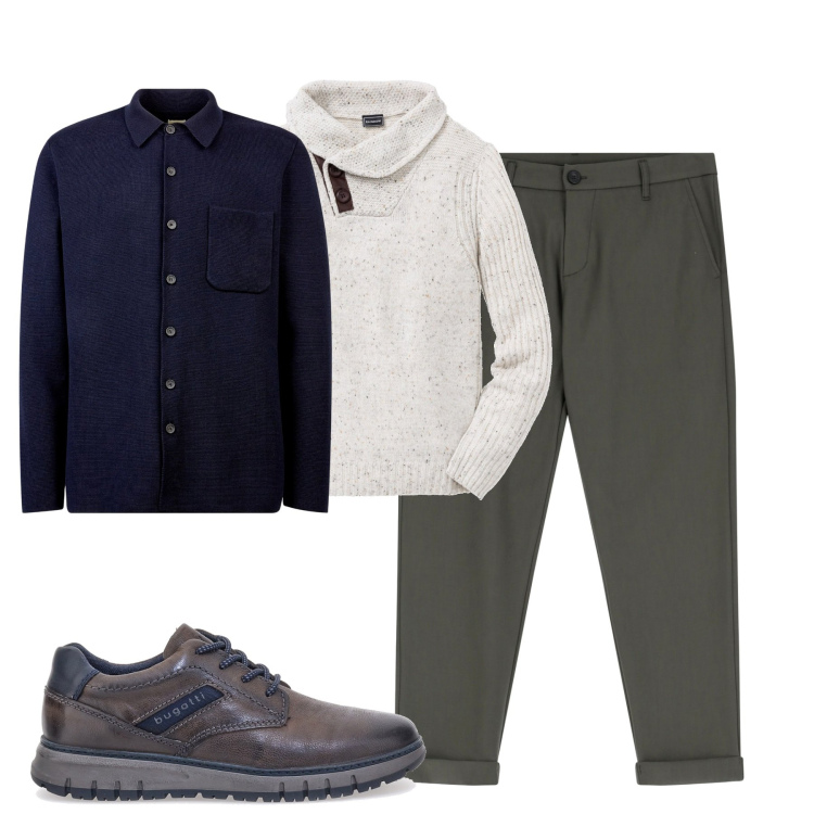 Outfit uomo - Total look #1981380. Stile Urban per Tutti i giorni. Abbinamento con maglieria, pantaloni, scarpe stringate, cappotti.