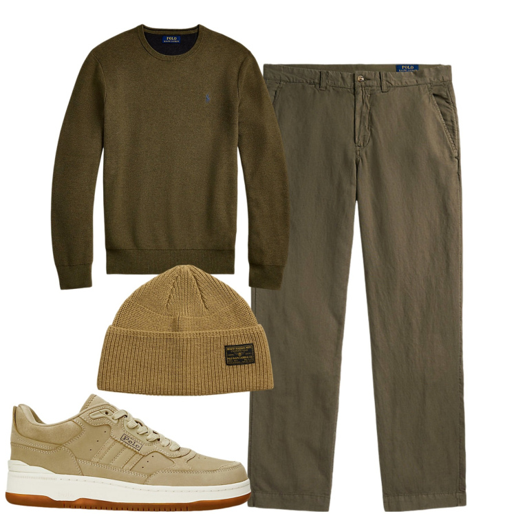 Outfit uomo - Total look #1981384. Stile Casual per Tutti i giorni. Abbinamento con maglieria, pantaloni, sneakers, berretti.