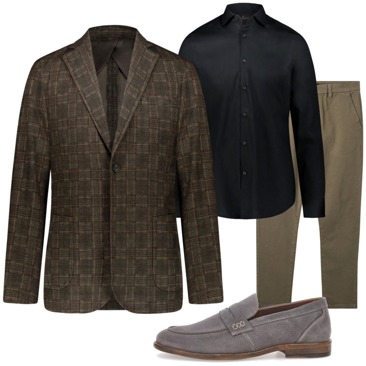 Outfit uomo - Total look #1981514. Stile Business/Elegante per Serata speciale. Abbinamento con pantaloni chino, giacche, camicie, scarpe stringate.