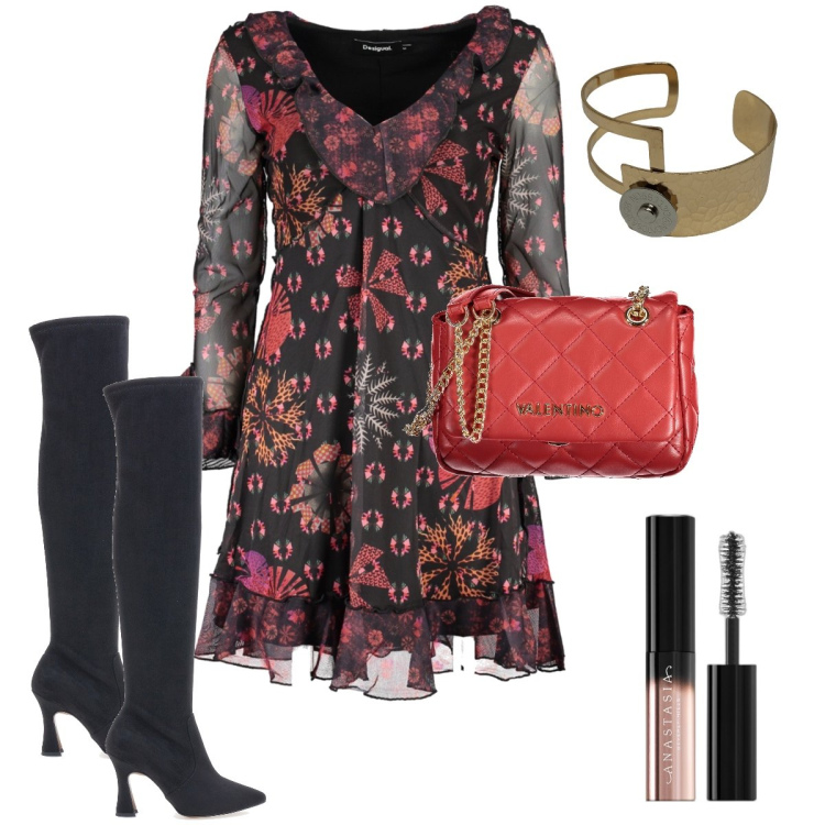 Outfit donna - Gli stivali cuissard. Stile Sexy per Serata fuori. Abbinamento con mascara, stivali, vestiti corti, braccialetti, borse a tracolla.
