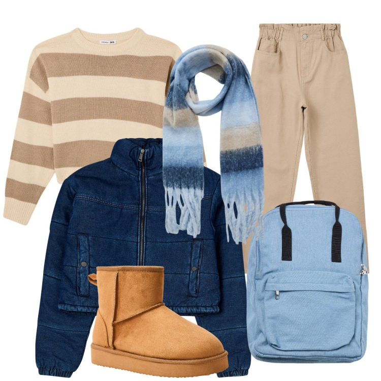 Outfit donna - I saldi del freddo. Stile Urban per Tutti i giorni. Abbinamento con pantaloni, blazer, sciarpe, maglieria, zaini, stivali.