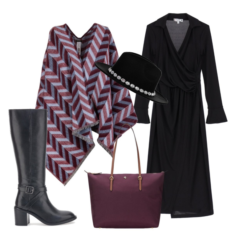 Outfit donna - Impegnata…. Stile Minimal per Ufficio. Abbinamento con vestiti midi/longuette, cappelli, cappe, borse tote, stivali.