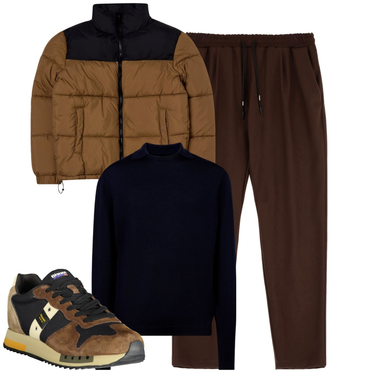 Outfit uomo - Autunno. Stile Urban per Tutti i giorni. Abbinamento con giacche, pantaloni, sneakers, maglieria.