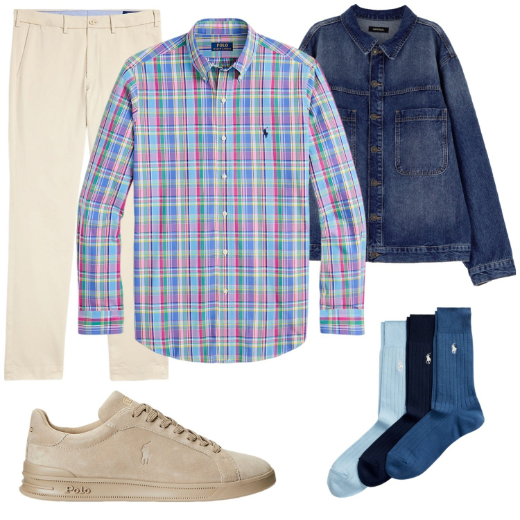 Outfit uomo - Camicia a quadri un must. Stile Trendy per Tutti i giorni. Abbinamento con giacche, calzini, sneakers, camicie, pantaloni chino.