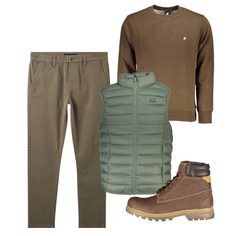 Outfit uomo - Casual salvia. Stile Casual per Tutti i giorni. Abbinamento con pantaloni chino, felpe, giacche, stivali.