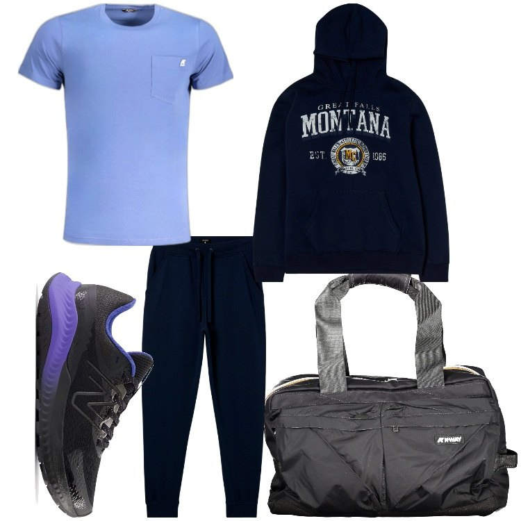 Outfit uomo - Mister sport. Stile Casual per Sport. Abbinamento con felpe sportive, pantaloni sportivi, scarpe sportive, t-shirt, borse sportive.