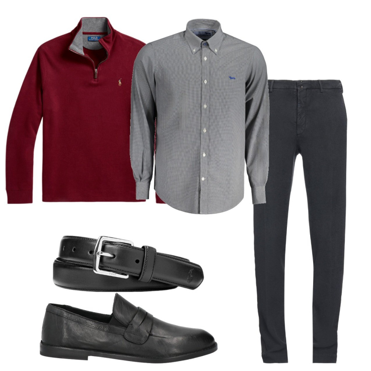 Outfit uomo - La minizip rossa. Stile Casual per Tutti i giorni. Abbinamento con scarpe stringate, pantaloni, cinture, pullovers, camicie.