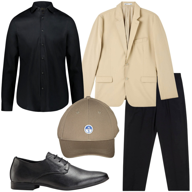 Outfit uomo - Il blazer chiaro. Stile Trendy per Ufficio. Abbinamento con scarpe stringate, giacche, pantaloni, camicie, cappelli con visiera.