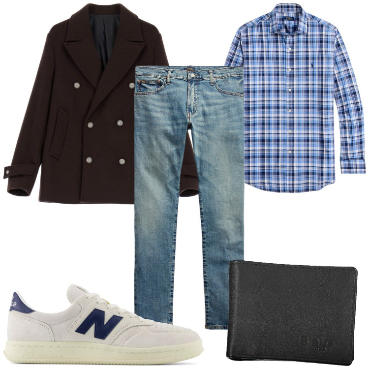 Outfit uomo - Total look #1984188. Stile Casual per Tutti i giorni. Abbinamento con sneakers, giacche, jeans, camicie, portafogli.