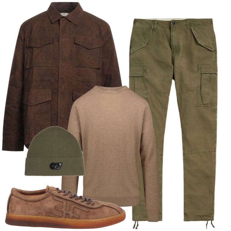 Outfit uomo - Le sneakers Fabi. Stile Urban per Tutti i giorni. Abbinamento con giacche, sneakers, pantaloni cargo, maglieria, berretti.