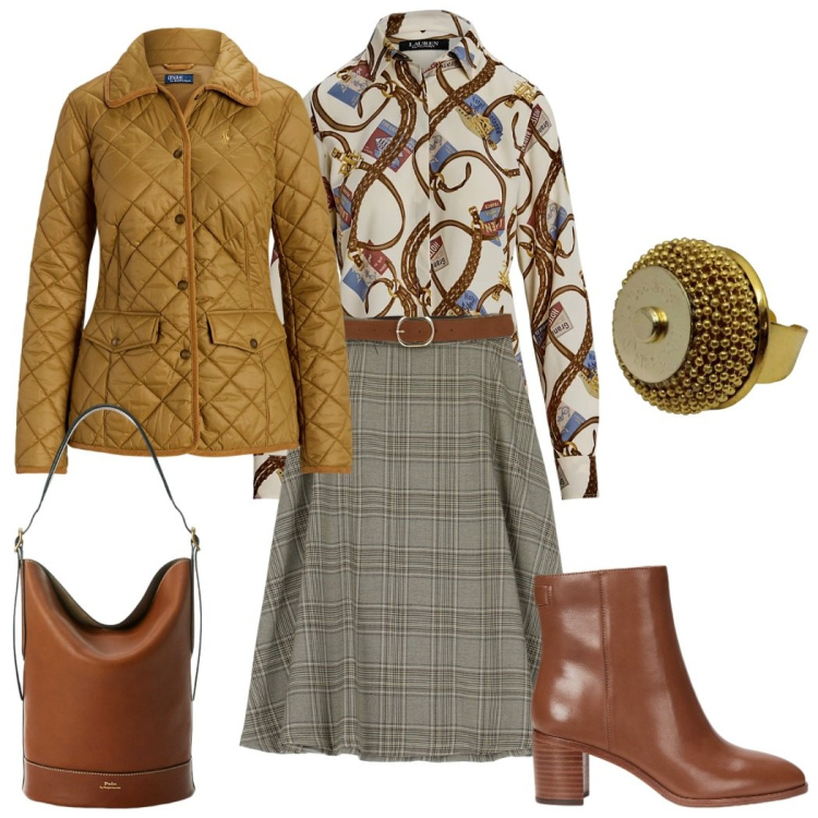 Outfit donna - Il blazer trapuntato. Stile Trendy per Tutti i giorni. Abbinamento con gonne, camicie, stivaletti, giacche, borse a secchiello, anelli.