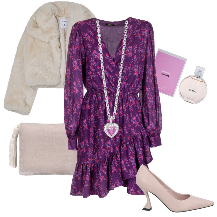Outfit donna - Con una goccia di Chanel. Stile Bon Ton per Cerimonia. Abbinamento con décolleté, profumi, blazer, ciondoli, vestiti asimmetrici, pochette.
