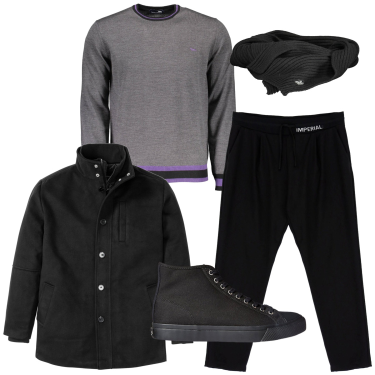 Outfit uomo - Nero urban. Stile Urban per Tutti i giorni. Abbinamento con giacche, pantaloni, sneakers, maglieria, sciarpe.