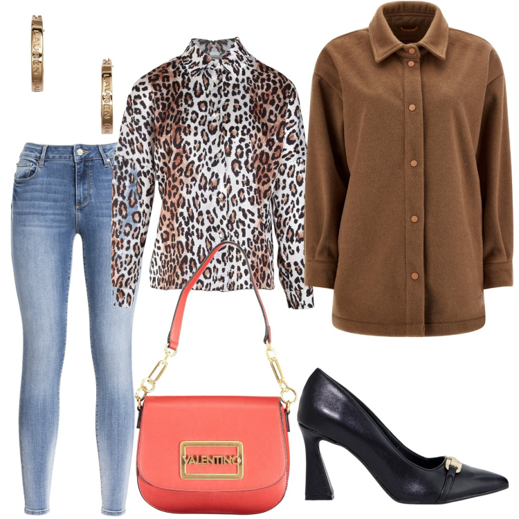 Outfit donna - cherchez la votre bag. Stile Glamour per Tutti i giorni. Abbinamento con camicie, jeans, stivaletti, cappotti, orecchini, borse a spalla.